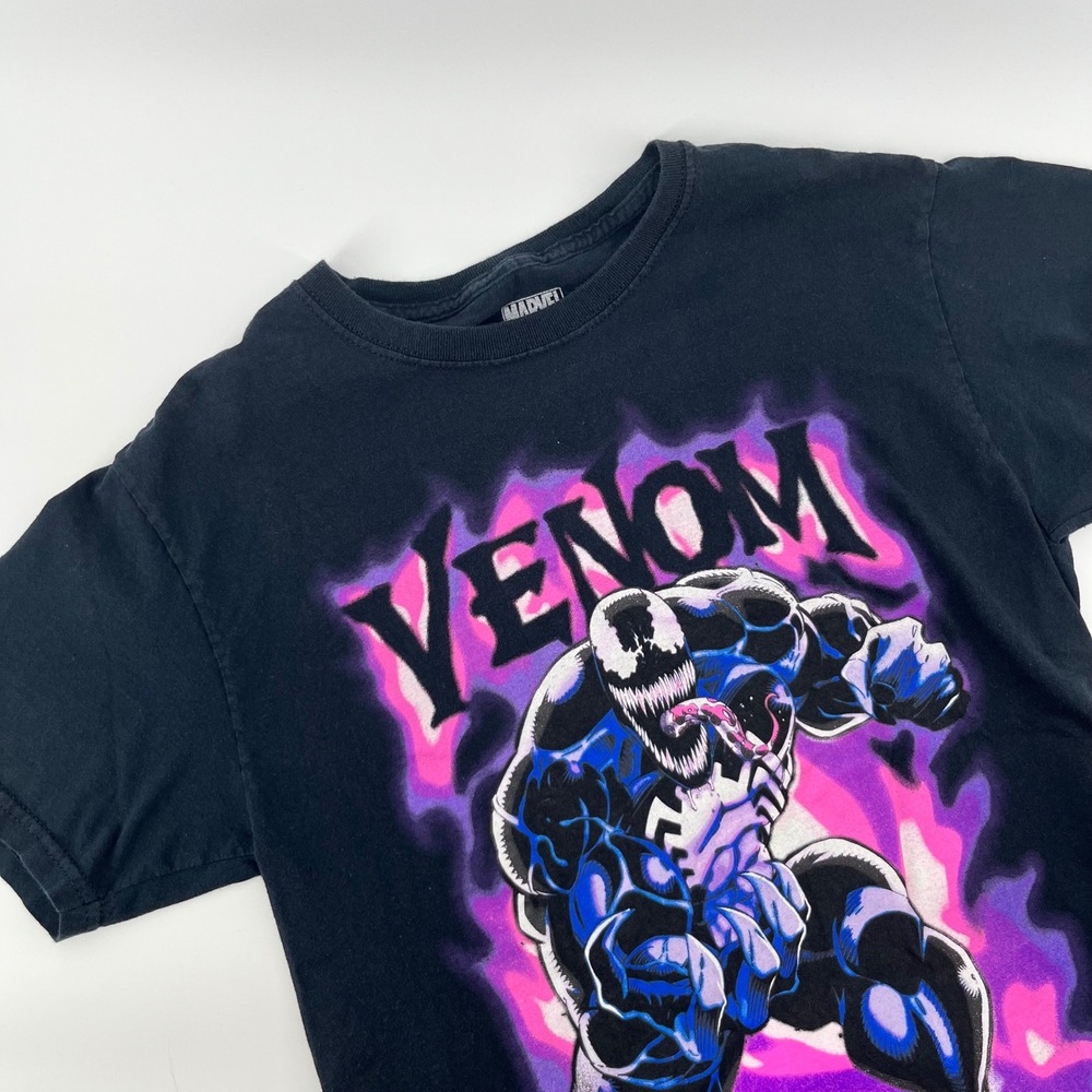 Marvel Venom Graphic T-Shirt Mens Small Black Mad Engine Comic Book Tee